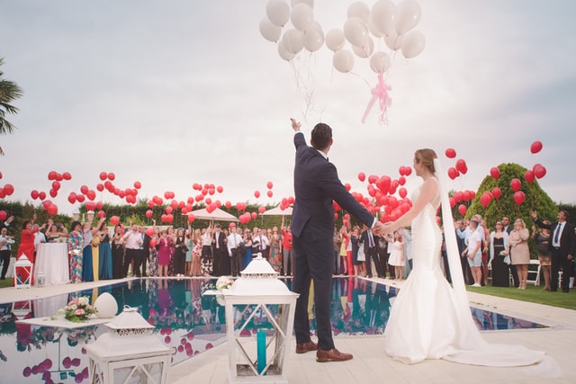 Newlyweds on a destination wedding