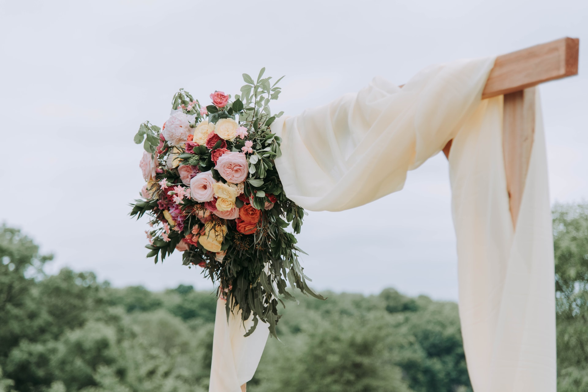 An outside wedding arch.