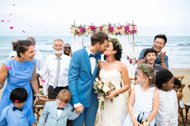 outdoor beach wedding ceremony