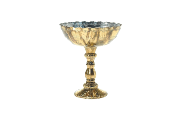 Glass Gold Pedestal Compote Bowl
